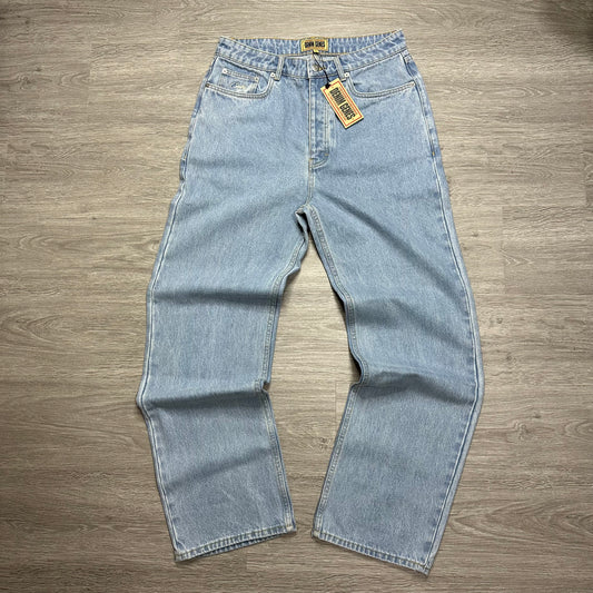 Corteiz Dual Stripe Baggy Jeans Stone Wash