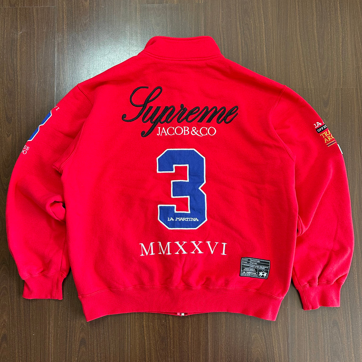 Supreme La Martina Zip Up Sweatshirt Red