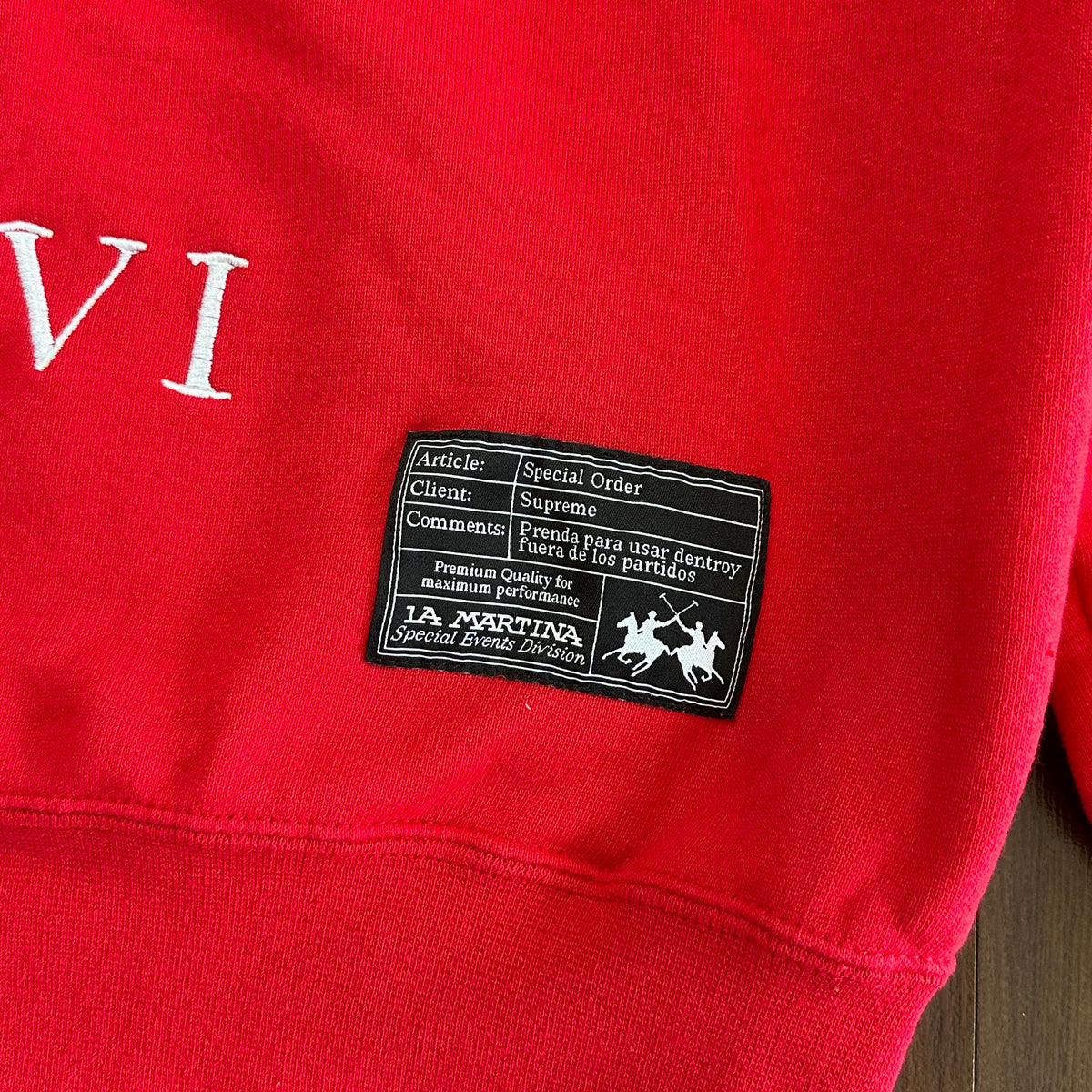 Supreme La Martina Zip Up Sweatshirt Red