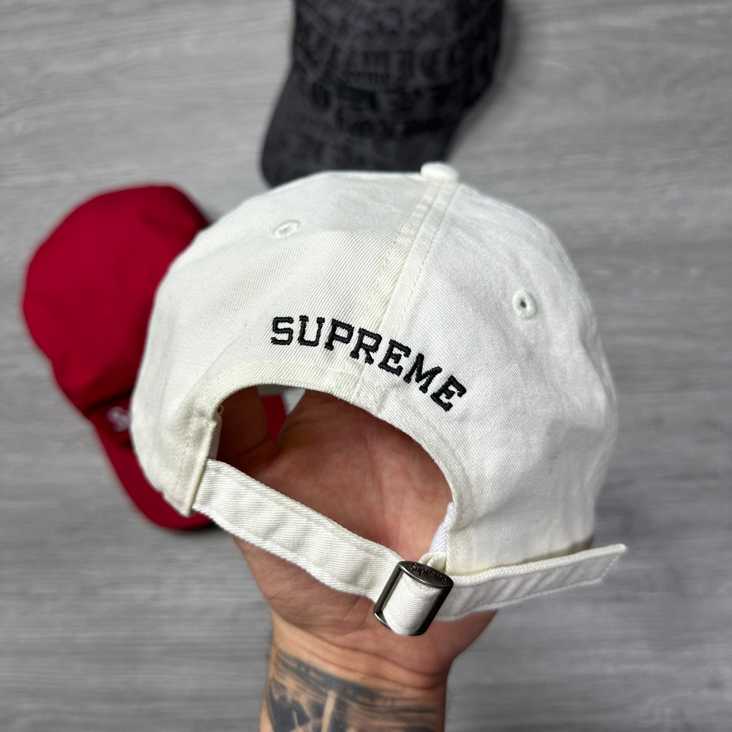Supreme Leather Applique 6-Panel White