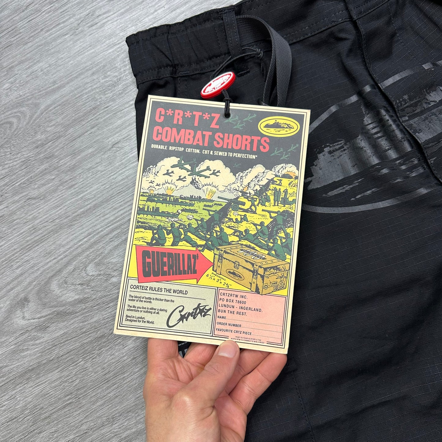 Corteiz Alcatraz Cargo Short Triple Black