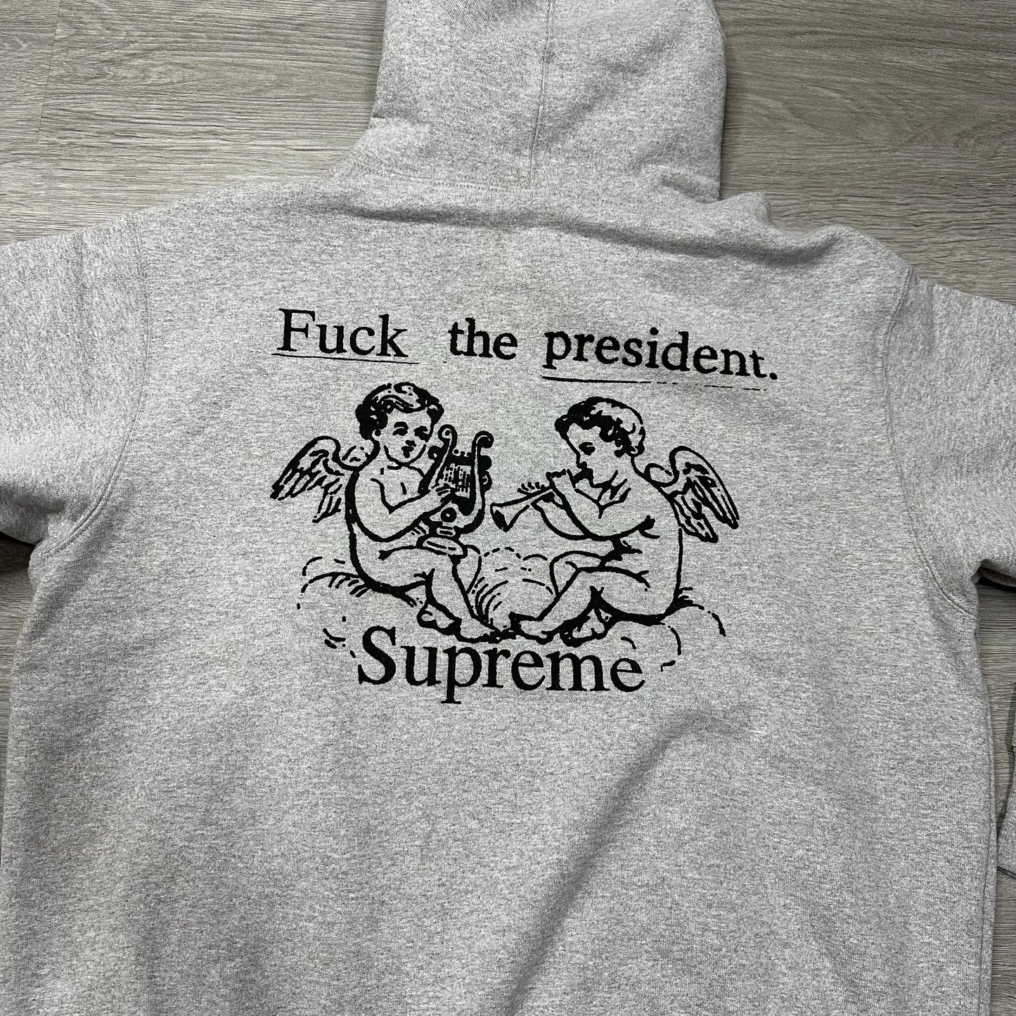 Supreme President Hooded Sweatshirt Grey