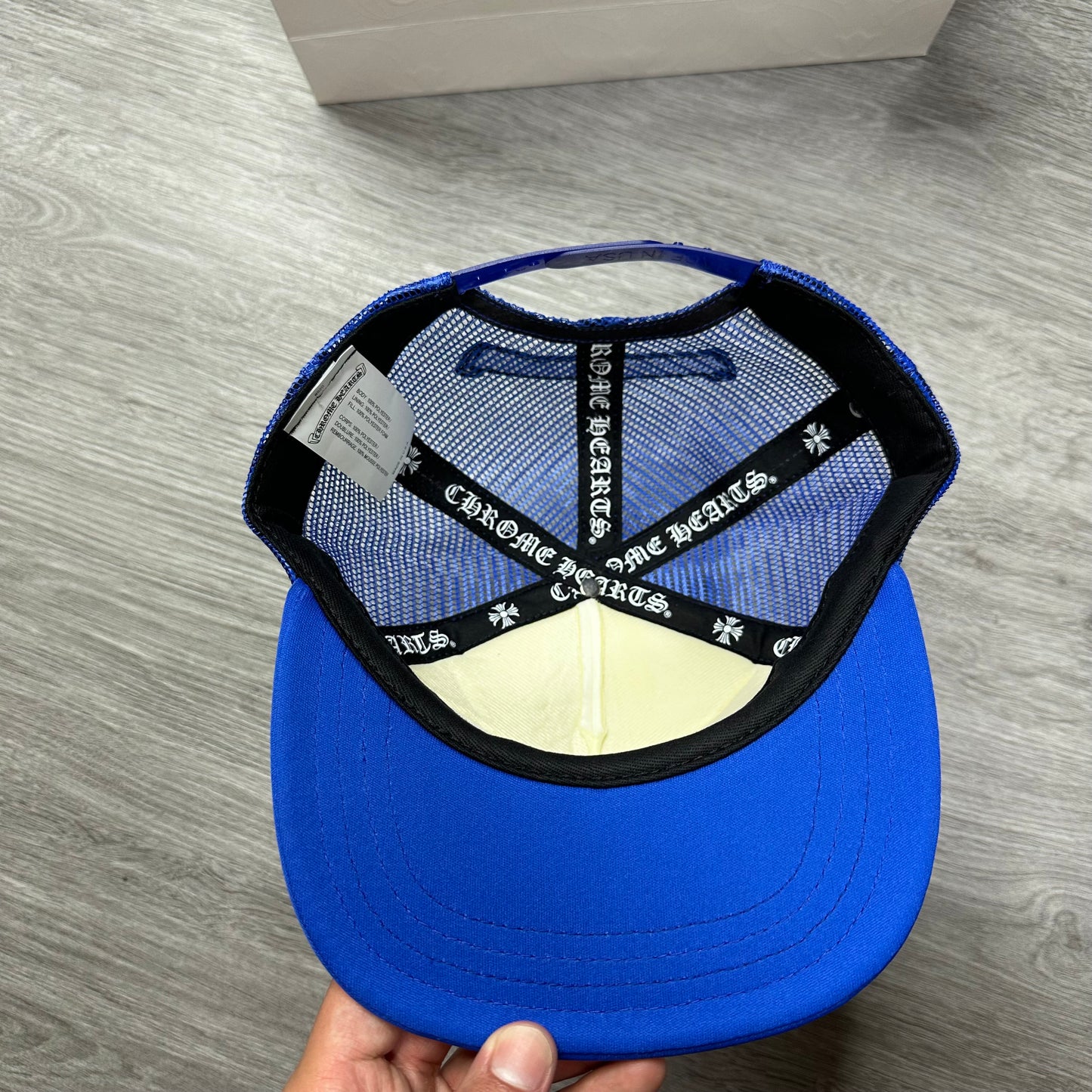 Chrome Hearts Trucker Hat Eye Chart Blue