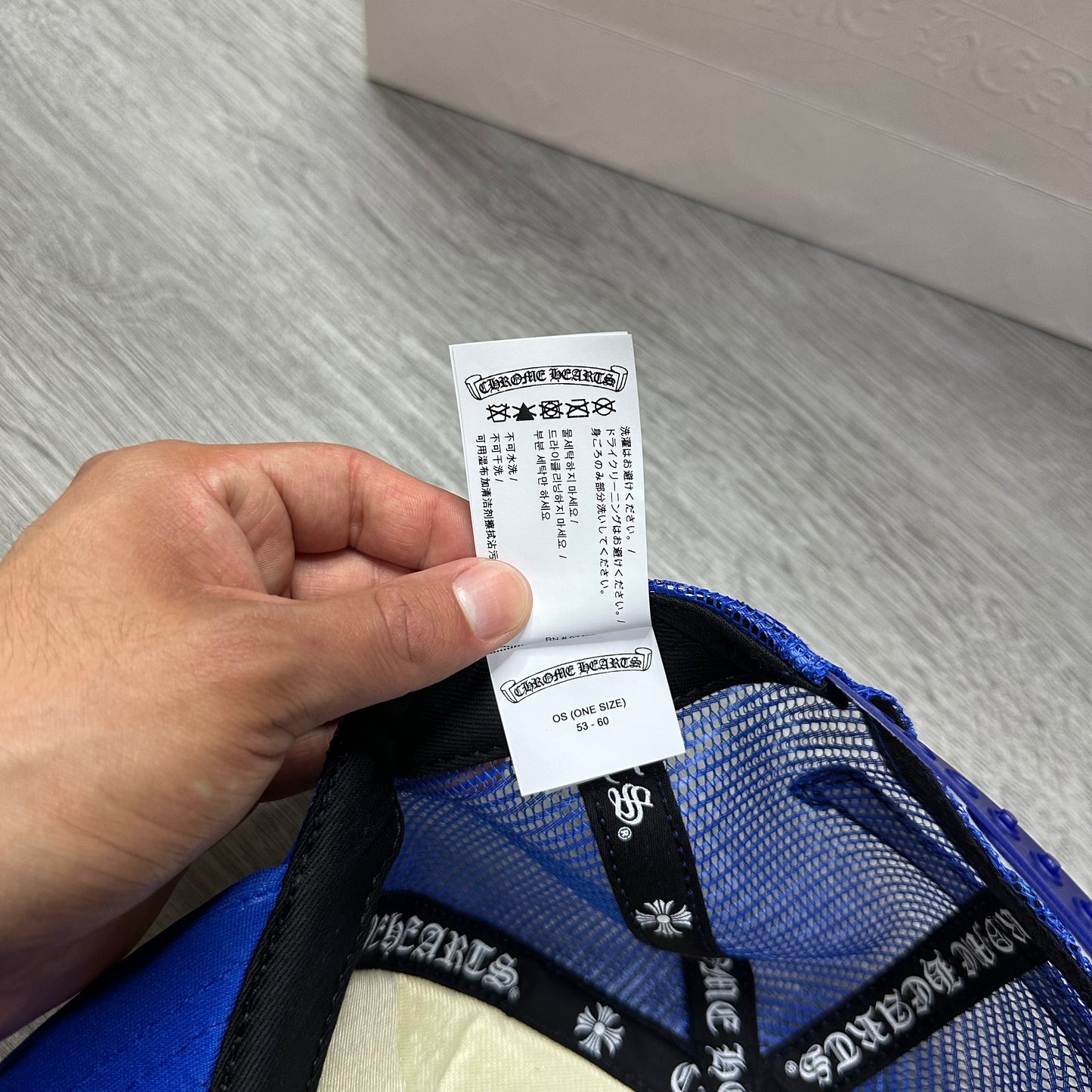 Chrome Hearts Trucker Hat Eye Chart Blue