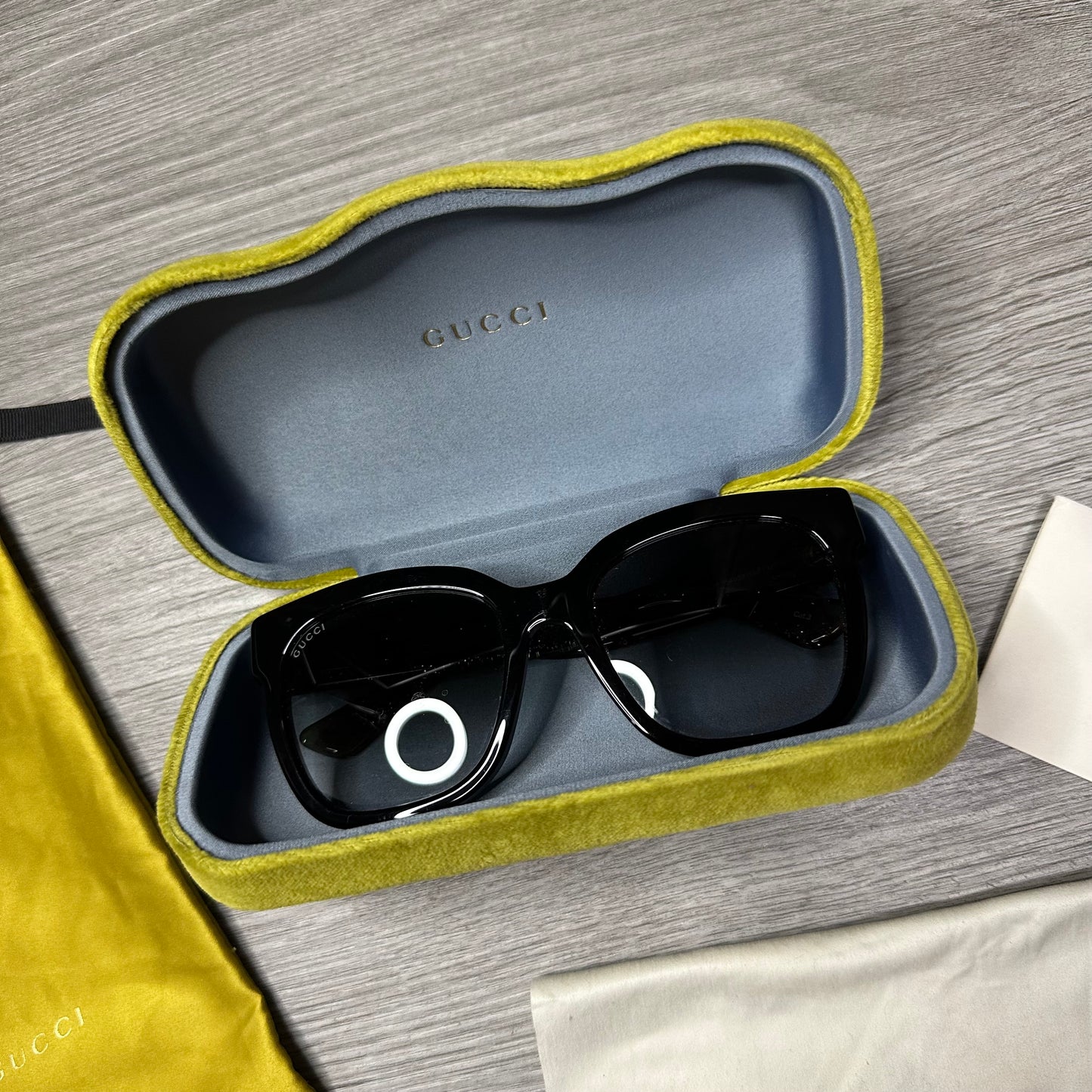 Gucci Green Red Stripe Sunglasses