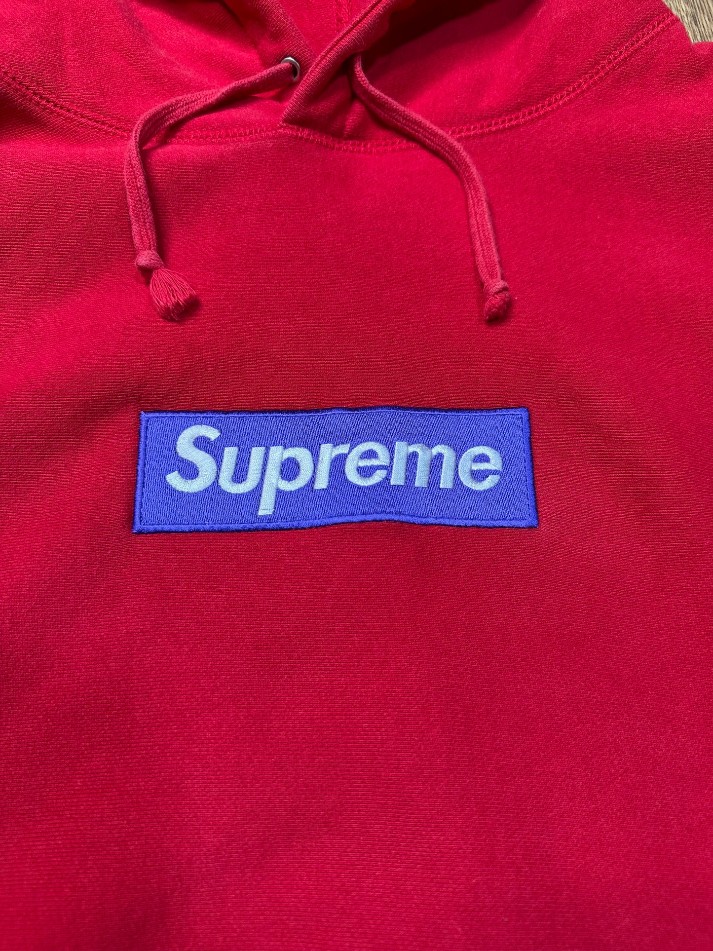 Supreme Box Logo Hooded Sweatshirt (FW17) Red on Purple