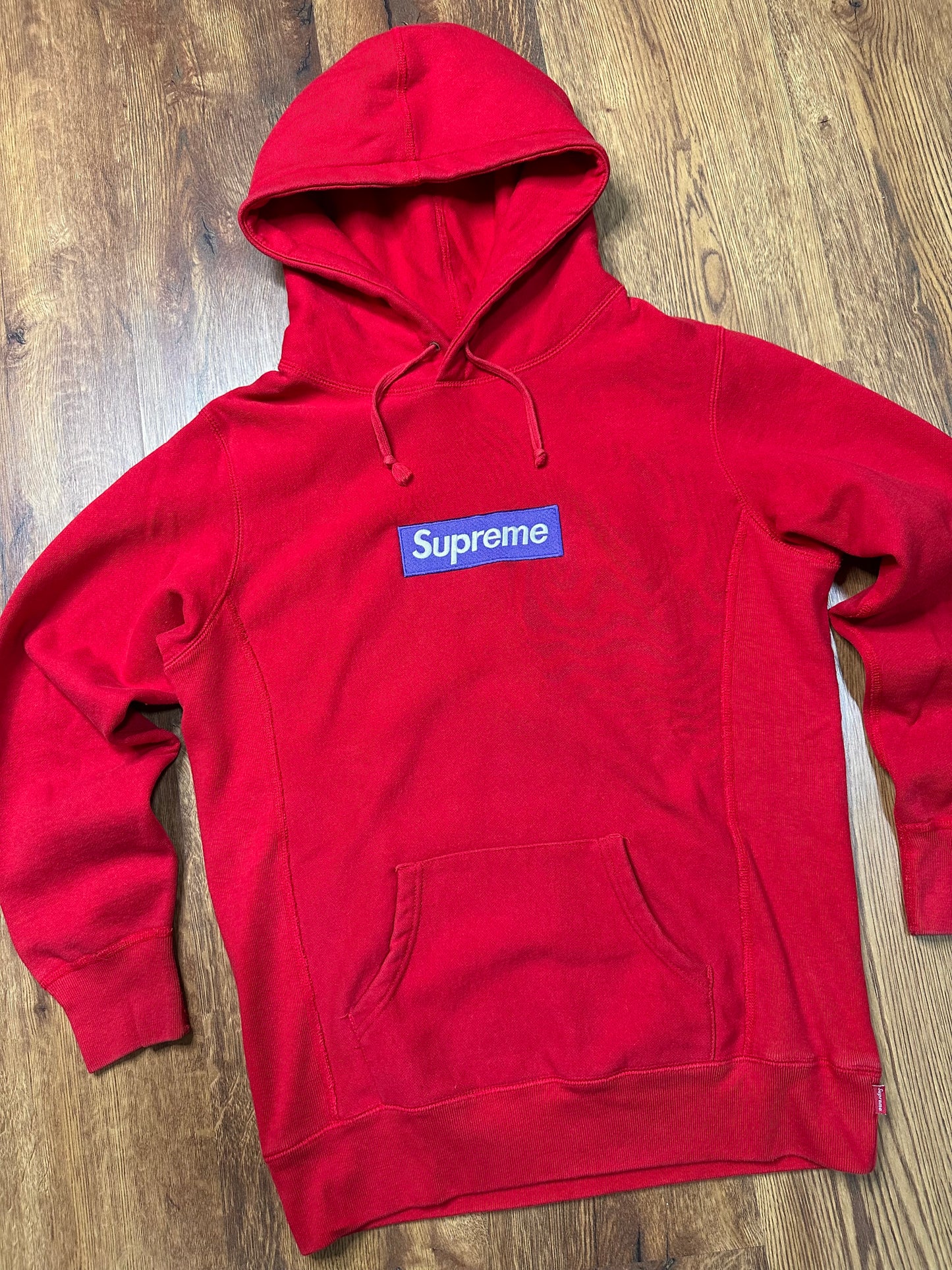 Supreme Box Logo Hooded Sweatshirt (FW17) Red on Purple