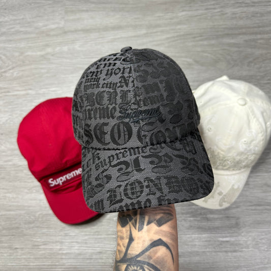 Supreme Cities Jacquard 6-Panel Black