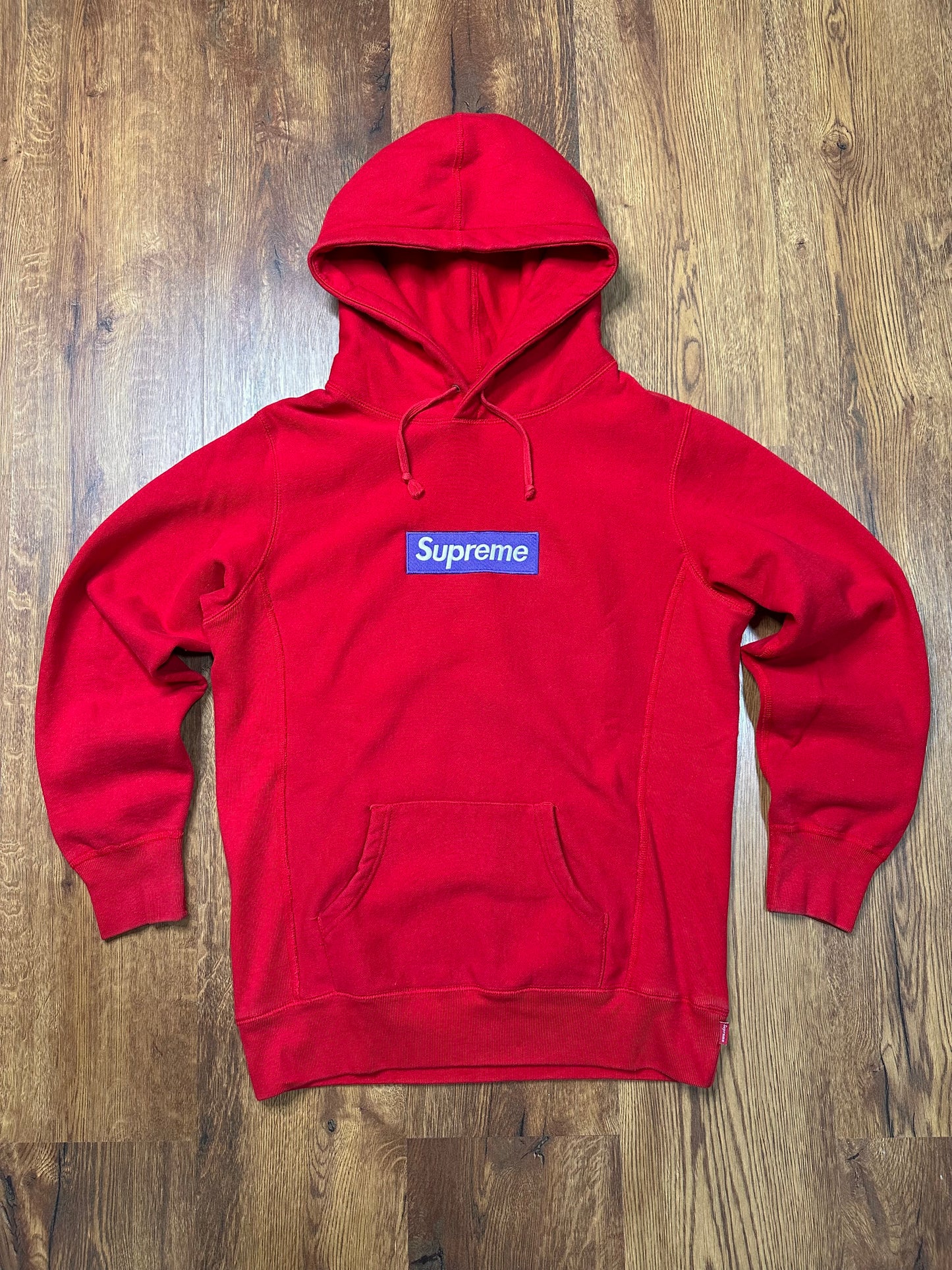 Supreme Box Logo Hooded Sweatshirt (FW17) Red on Purple