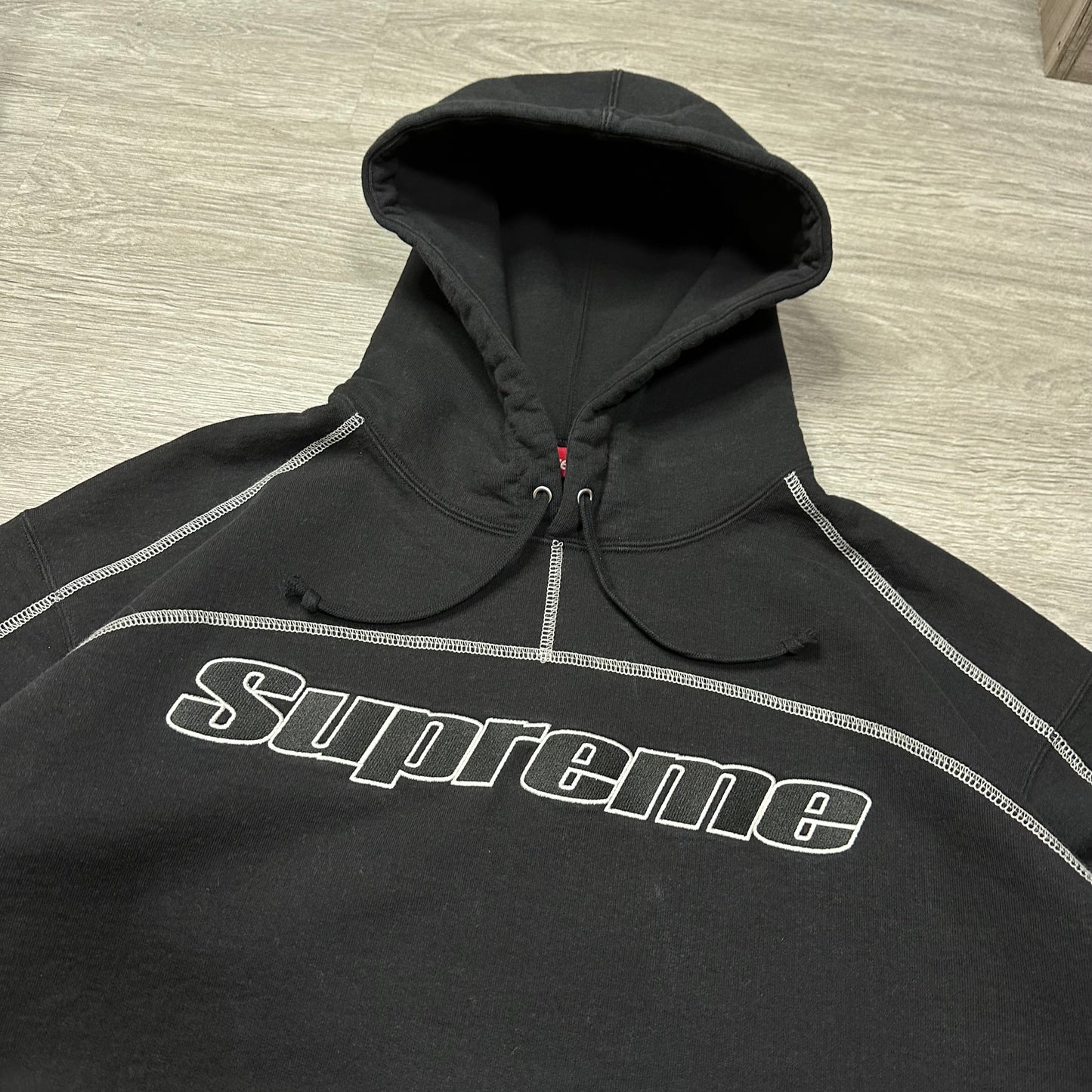 Supreme Overlock Hooded Sweatshirt Black