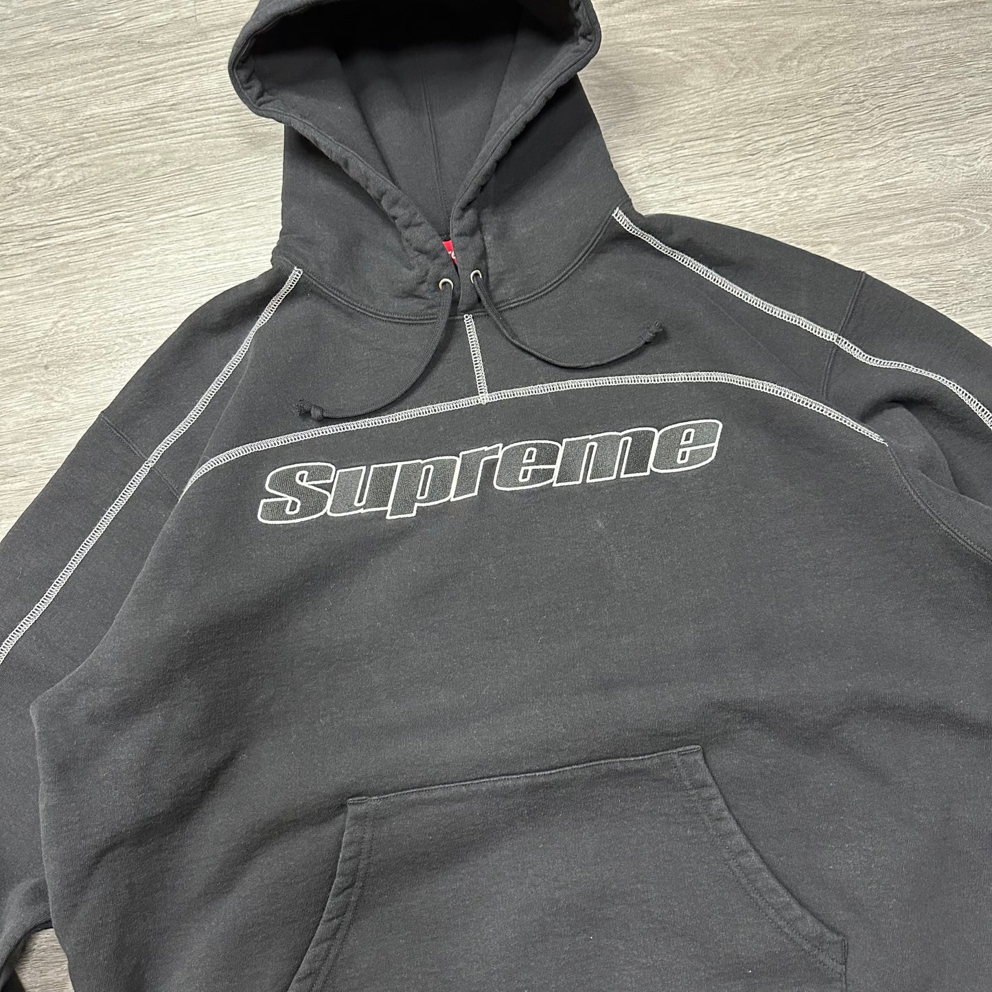 Supreme Overlock Hooded Sweatshirt Black