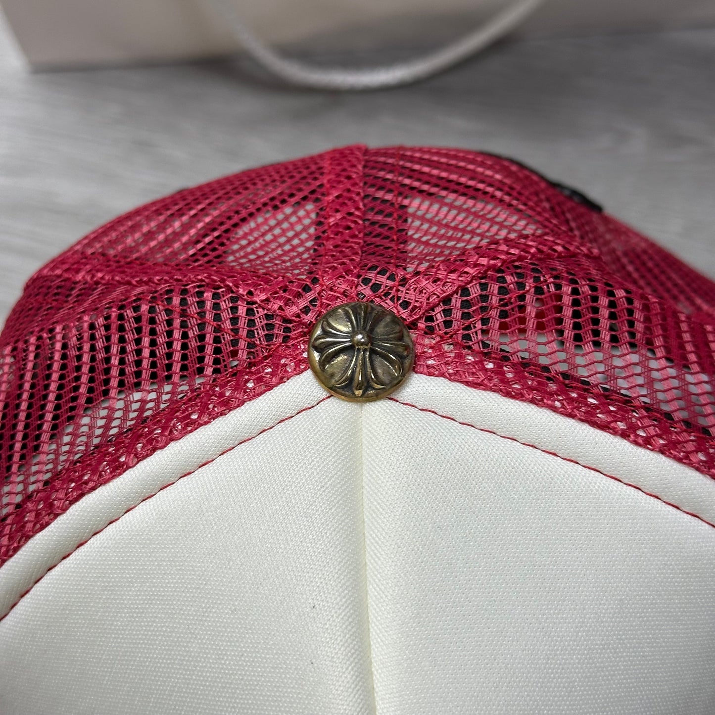 Chrome Hearts Trucker Hat Eye Chart Red