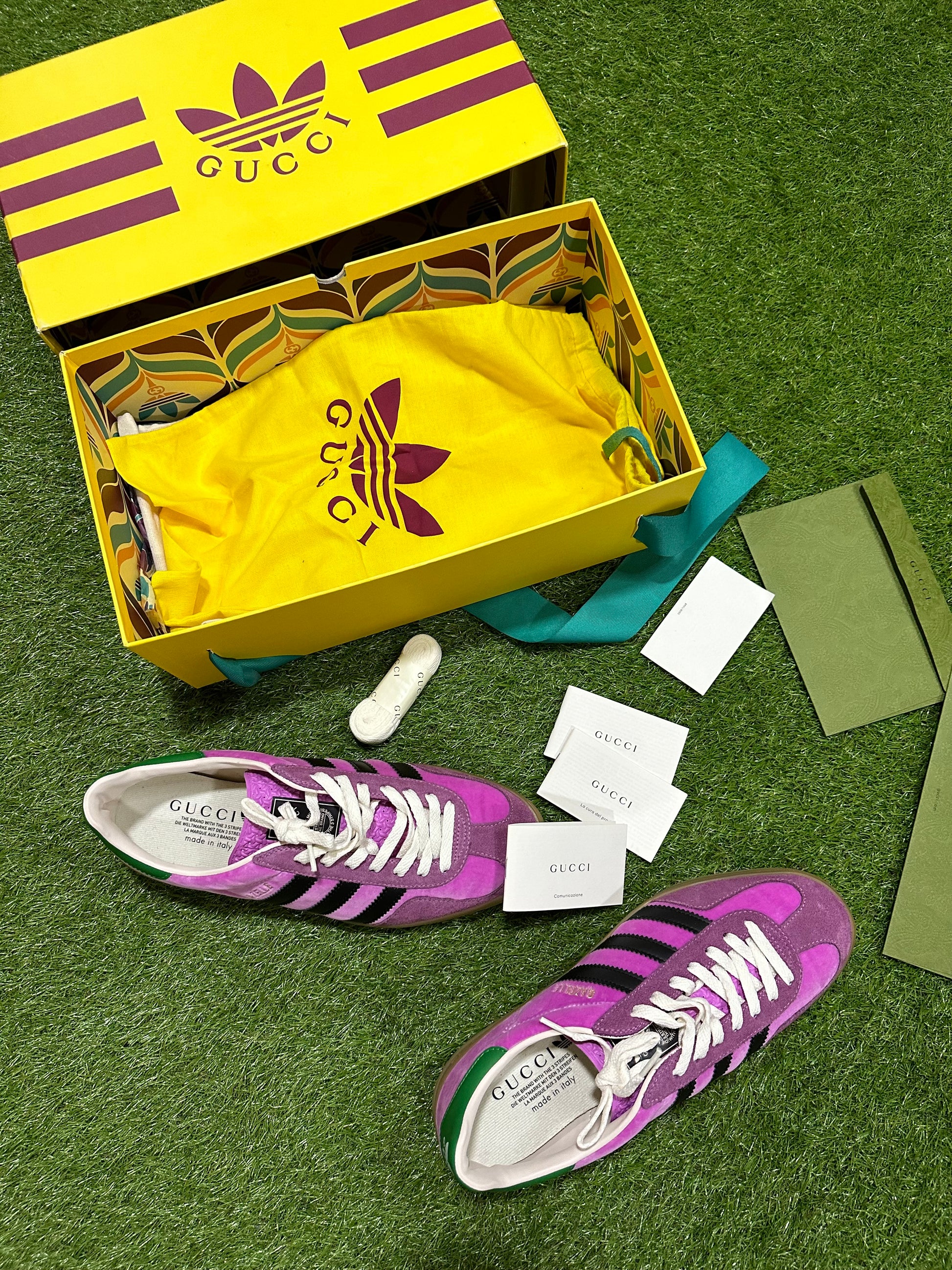 adidas x Gucci Gazelle Pink Roosters adidas x Gucci Gazelle Pink Roosters